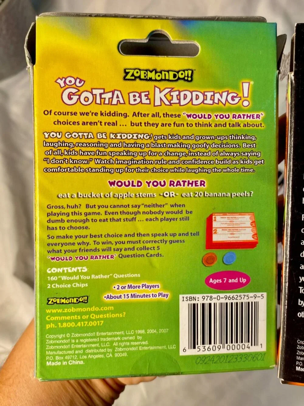 Zobmondo You Gotta Be Kidding + Would You Rather Card Games